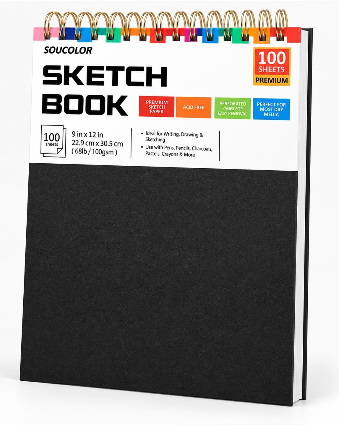 Soucolor Sketch Book 9" x 12", 100 Sheets Kids Art Sketchbook Drawing Pad Jansha Store