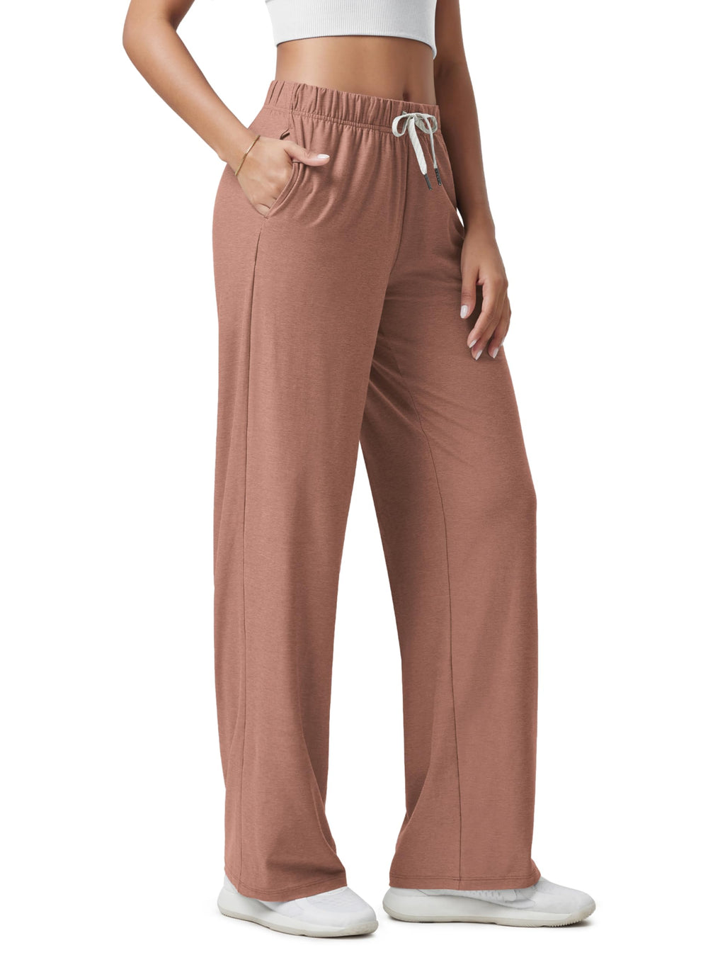 ODODOS Women's Straight Leg Pants Ultra Soft odSTRATUM Tech Relaxed Casual Pajama Lounge Pants with Pockets-27/29/31 Inseam Jansha Store