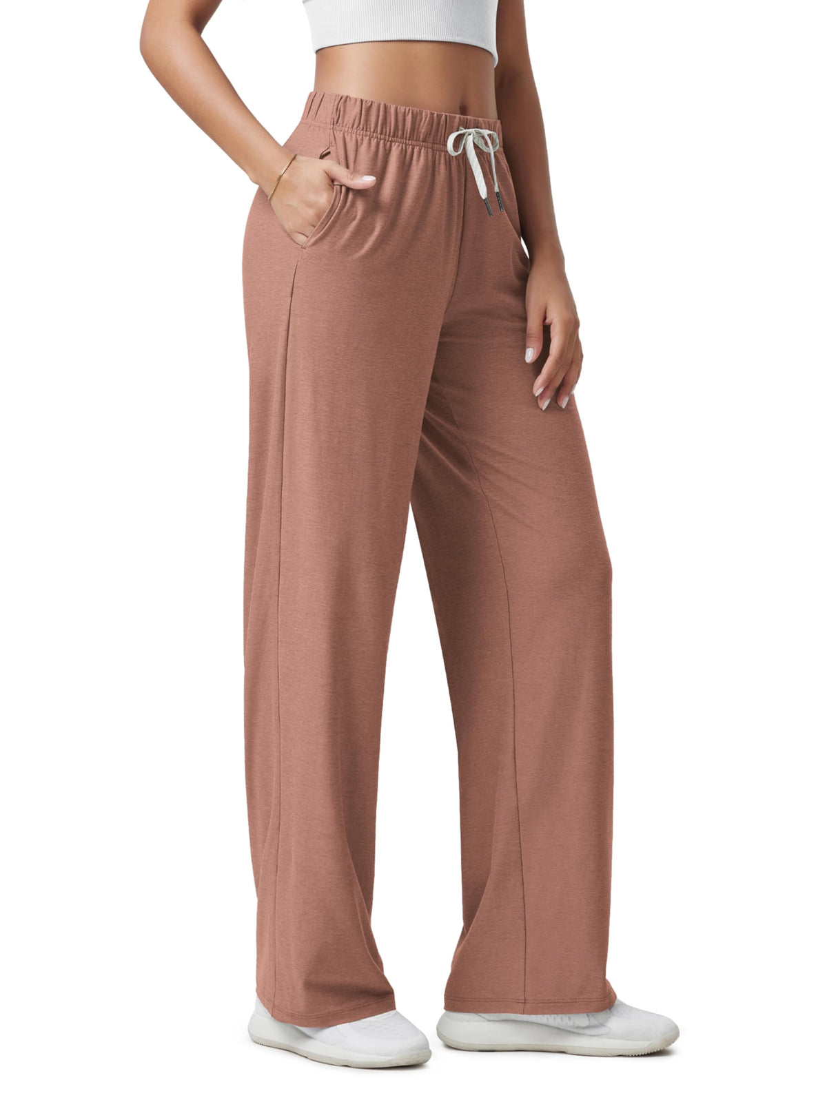 ODODOS Women's Straight Leg Pants Ultra Soft odSTRATUM Tech Relaxed Casual Pajama Lounge Pants with Pockets-27/29/31 Inseam Jansha Store
