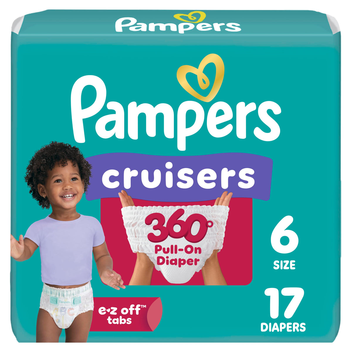 Pampers Diapers - Cruisers 360 - Size 5, 128 Count, up to 100% Leakproof Pull-On Diaper for Active Babies Jansha Store