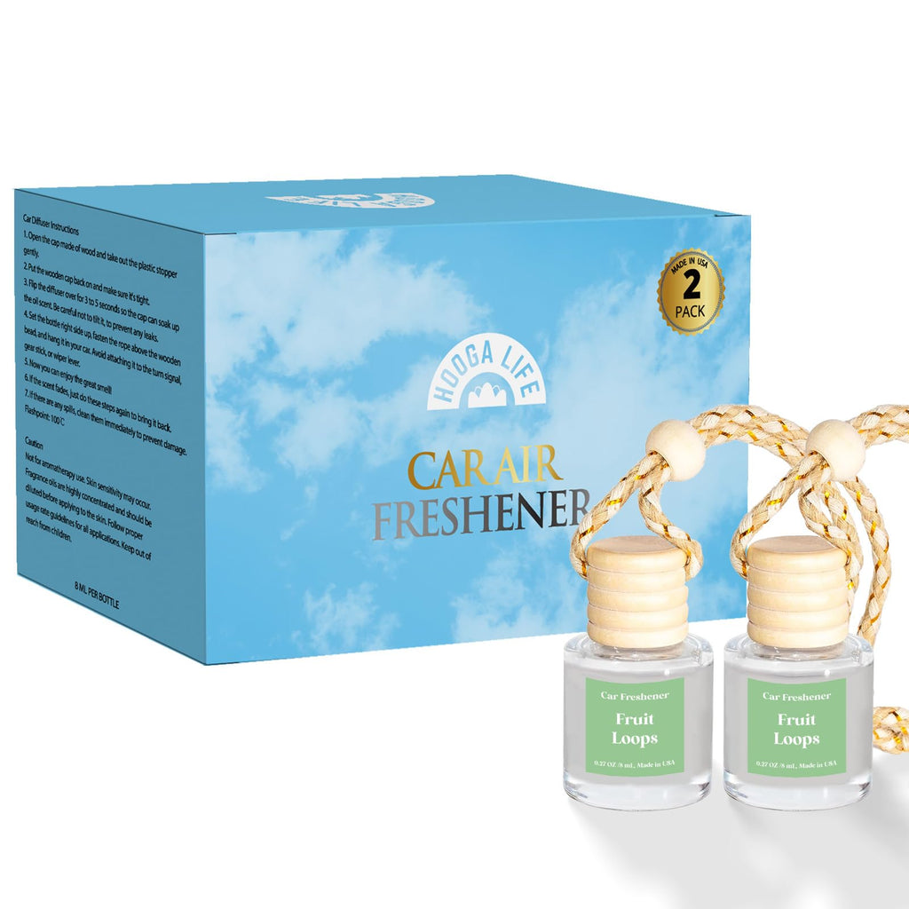 HoogaLife Car Air Freshener Diffuser 2 Pack Hanging Air Freshener Diffuser - Vanilla Cream Fragrance Oil Air D iffuser for Car, 45+ days Long Lasting Fragrance Made in USA C ar Air Fresheners (V54) Jansha Store