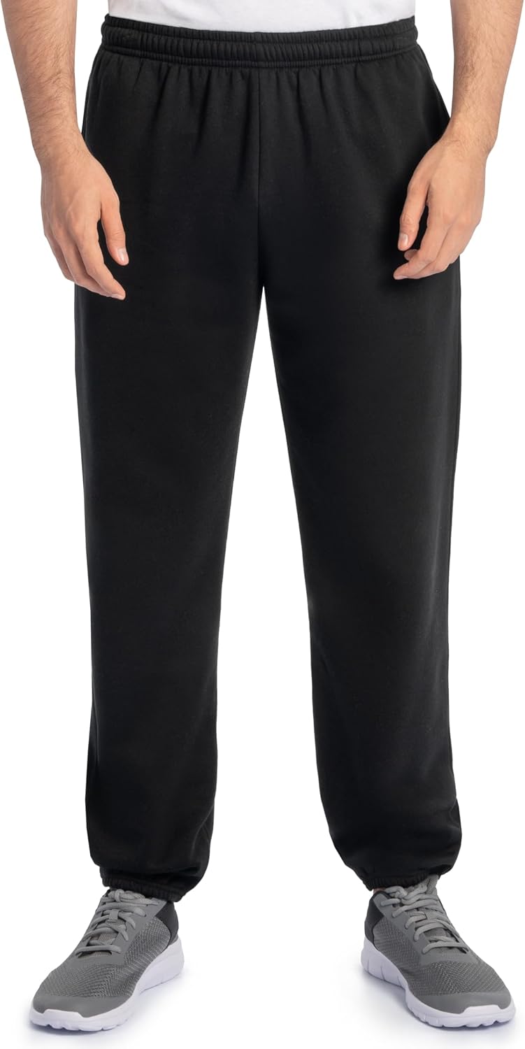 Fruit of the Loom Eversoft Fleece Elastic Bottom Sweatpants with Pockets, Relaxed Fit, Moisture Wicking, Breathable Jansha Store
