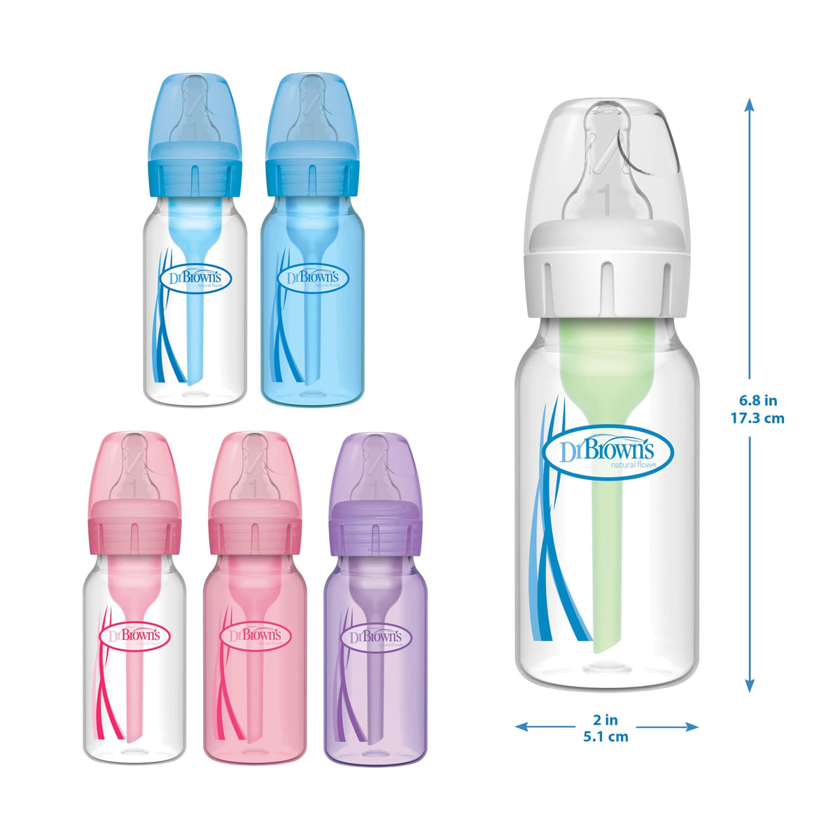 Dr. Brown's Anti-Colic Options+ Narrow Baby Bottle, Clear, 4 oz, 4-Pack Jansha Store