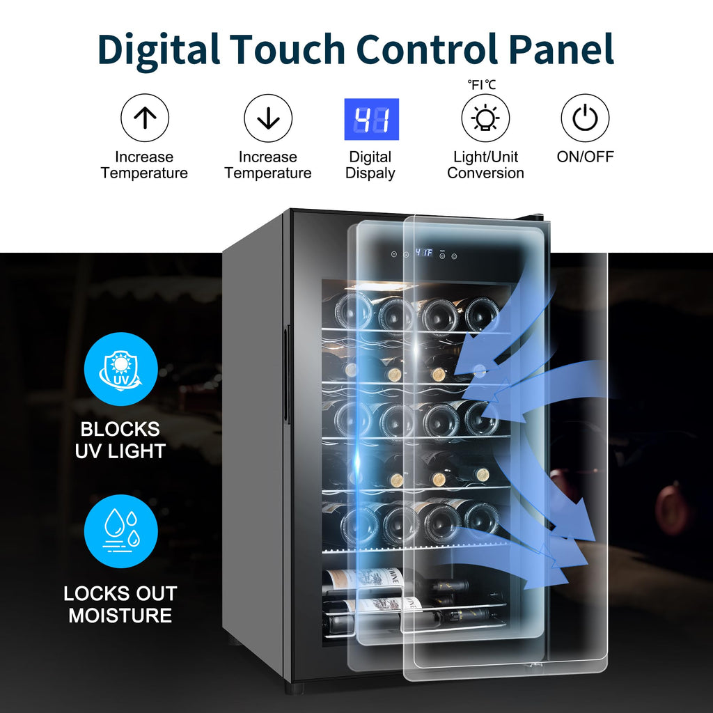 24 Inch Upgraded Dual Zone Wine and Beverage Refrigerator Cooler Jansha Store