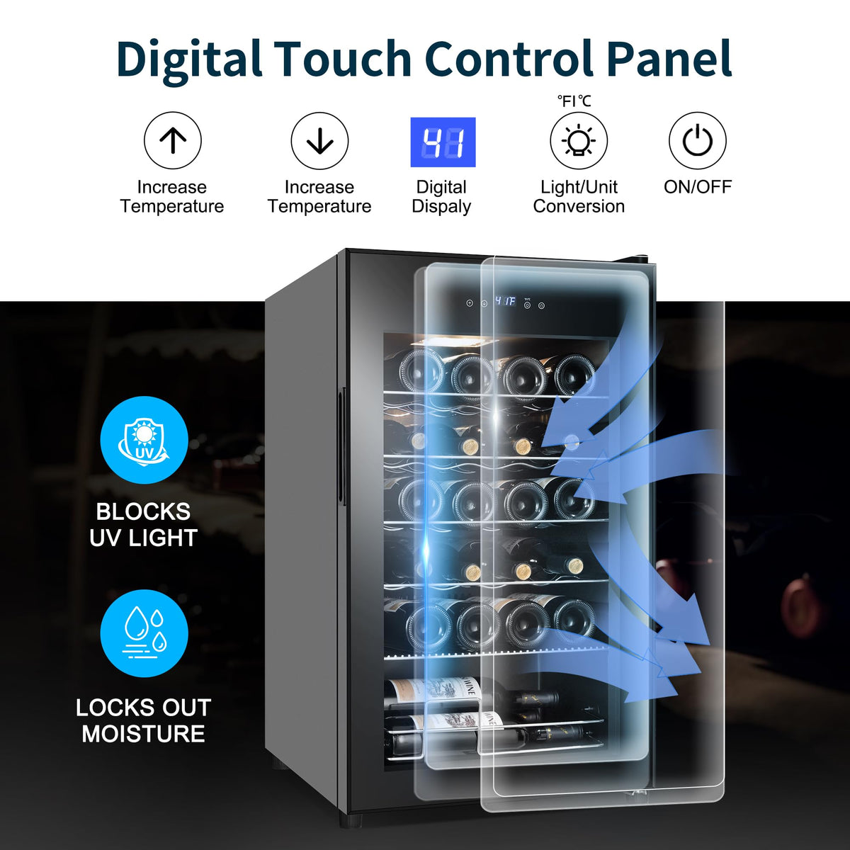 24 Inch Upgraded Dual Zone Wine and Beverage Refrigerator Cooler Jansha Store