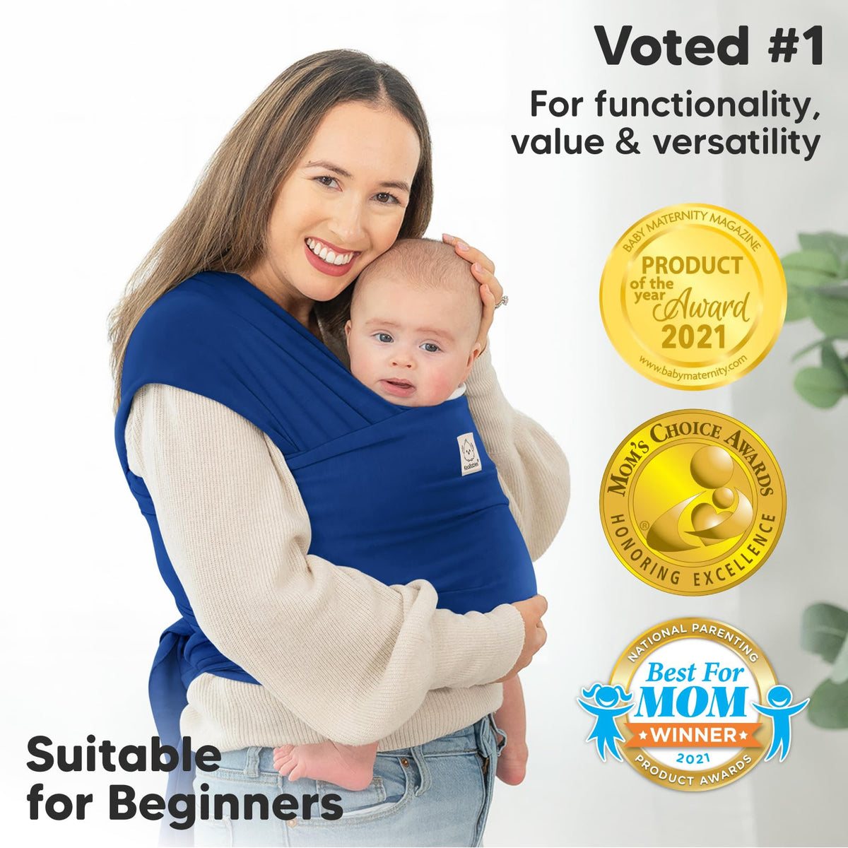 KeaBabies Baby Wrap Carrier, All in 1 Original Baby Carrier, Trendy Black Jansha Store