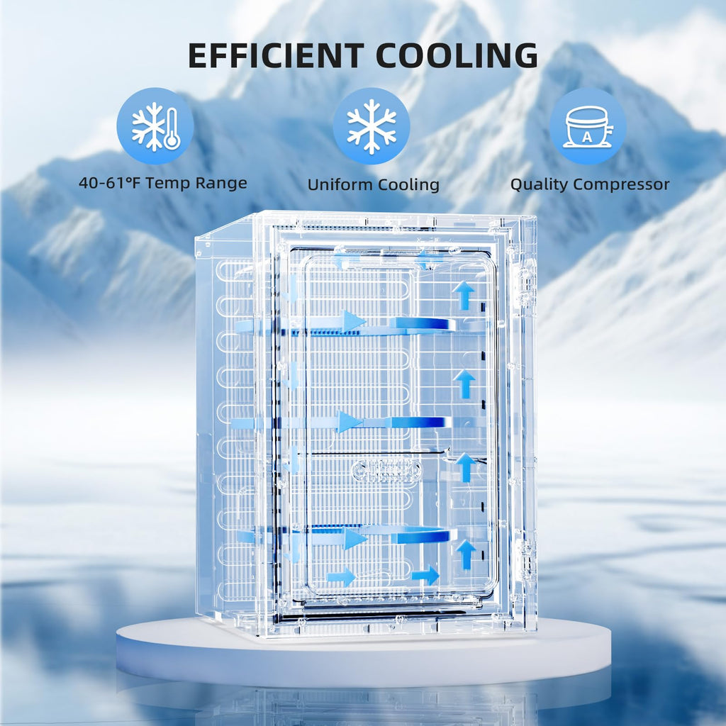 Antarctic Star Beverage Refrigerator Cooler 68 Can, Mini Fridge with Glass Door for Beer Drinks Wine,Freestanding Small Fridge with Electronic Temperature Control for Home and Bar,1.7 cu.ft Jansha Store