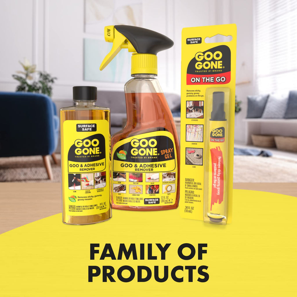 Goo Gone Adhesive Remover Spray Gel 12 Oz with Scraper, Surface Safe Jansha Store