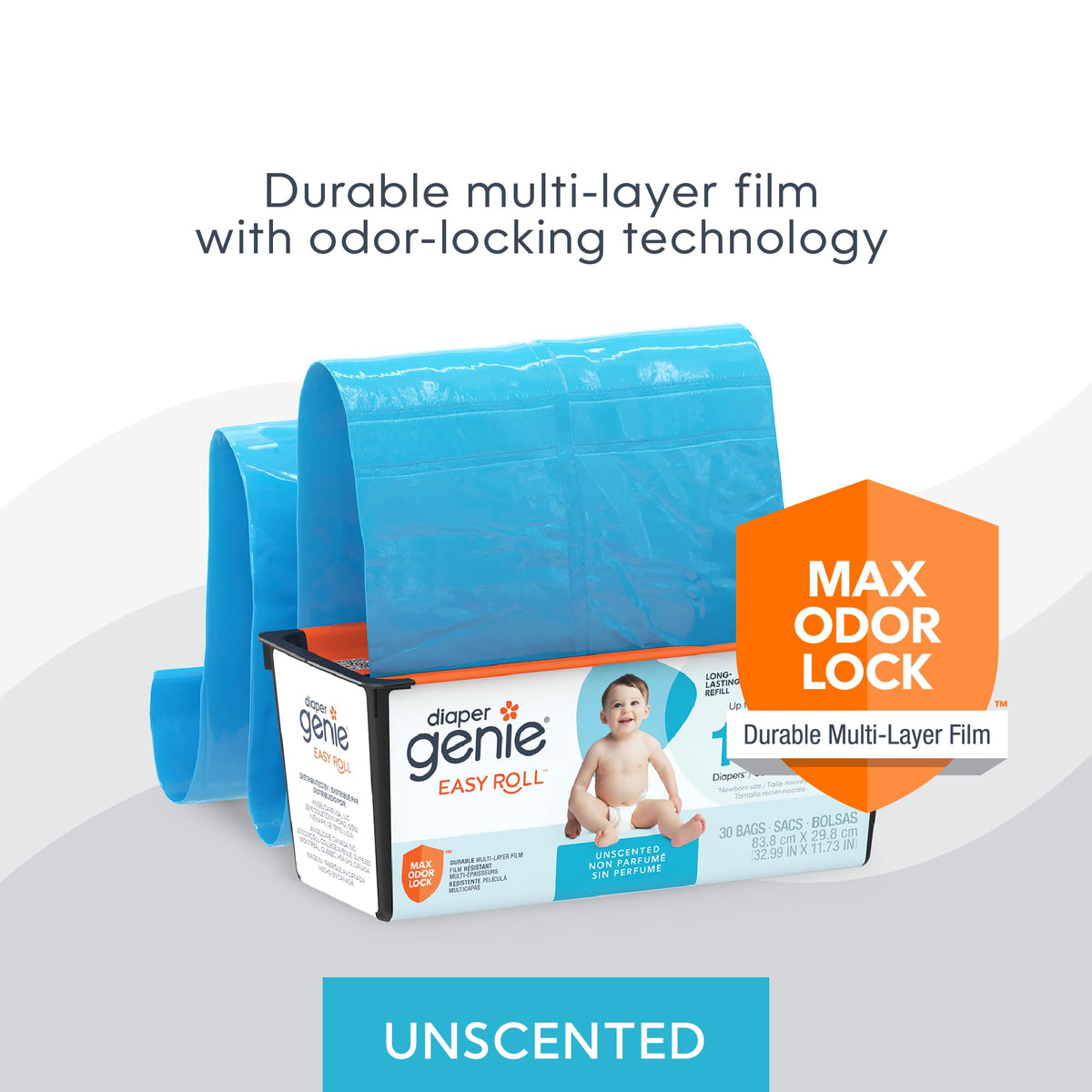 Diaper Genie Easy Roll Refill | 18 Bags Per Refill | Holds Up to 846 Newborn Diapers | Odor Control | Diaper Pail Refill Bags | Fits Diaper Genie Signature & Platinum Pails, Packaging may vary Jansha Store