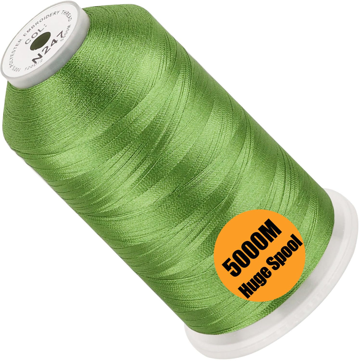 New brothread 5000M Huge Spool Embroidery Machine Thread - White Jansha Store