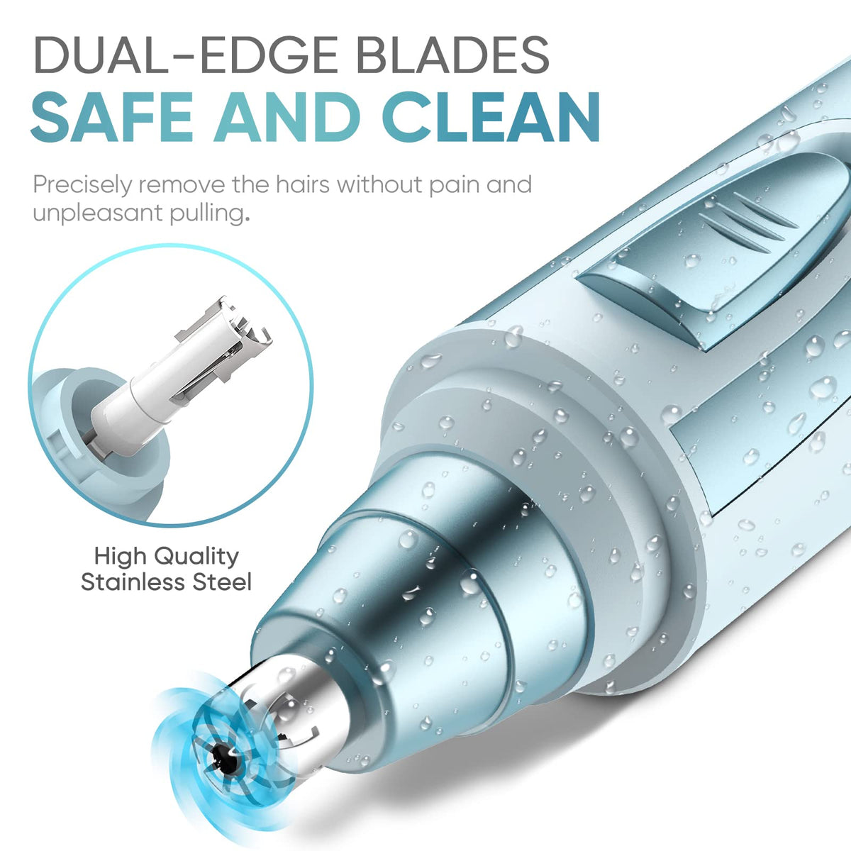 Ear and Nose Hair Trimmer Clipper - 2026 Professional Painless Eyebrow & Facial Hair Trimmer for Men Women,Battery-Operated Trimmer with IPX7 Waterproof,Dual Edge Blades for Easy Cleansing Black Jansha Store