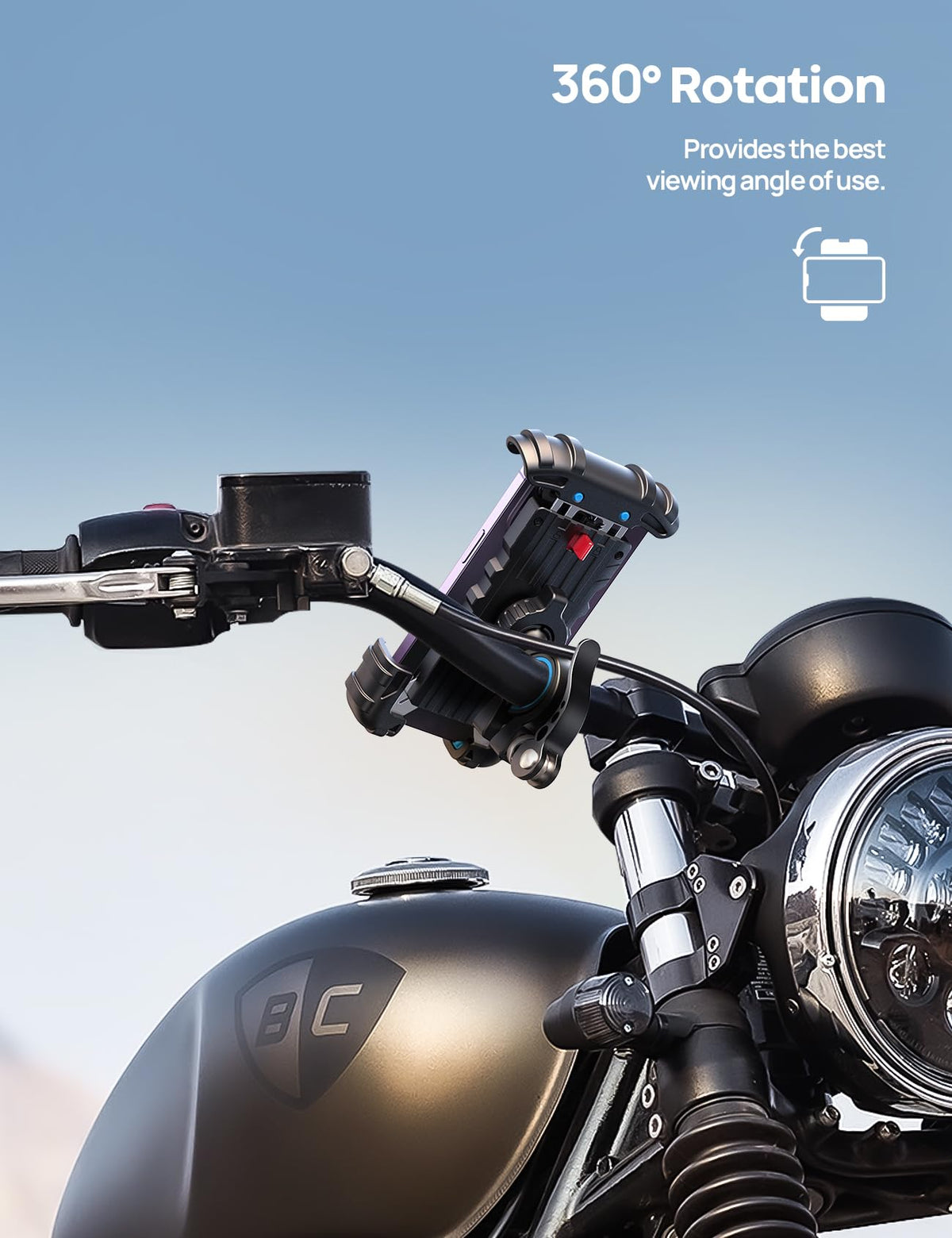 Lamicall Bike Phone Holder Motorcycle Mount - One-Hand Operation, Lockable Jansha Store