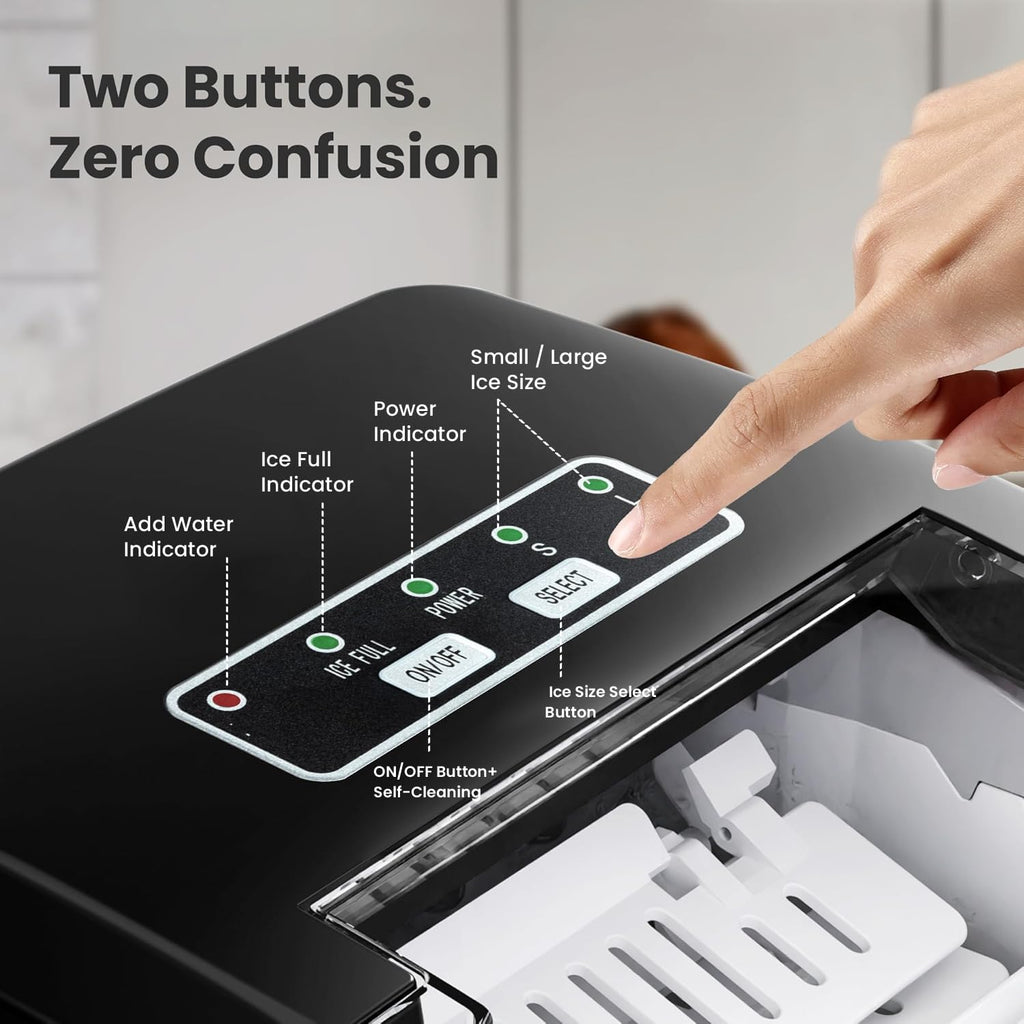 Crzoe Countertop Ice Maker, 26Lbs/24H, 2 Sizes of Ice, Self-Cleaning,Green Jansha Store