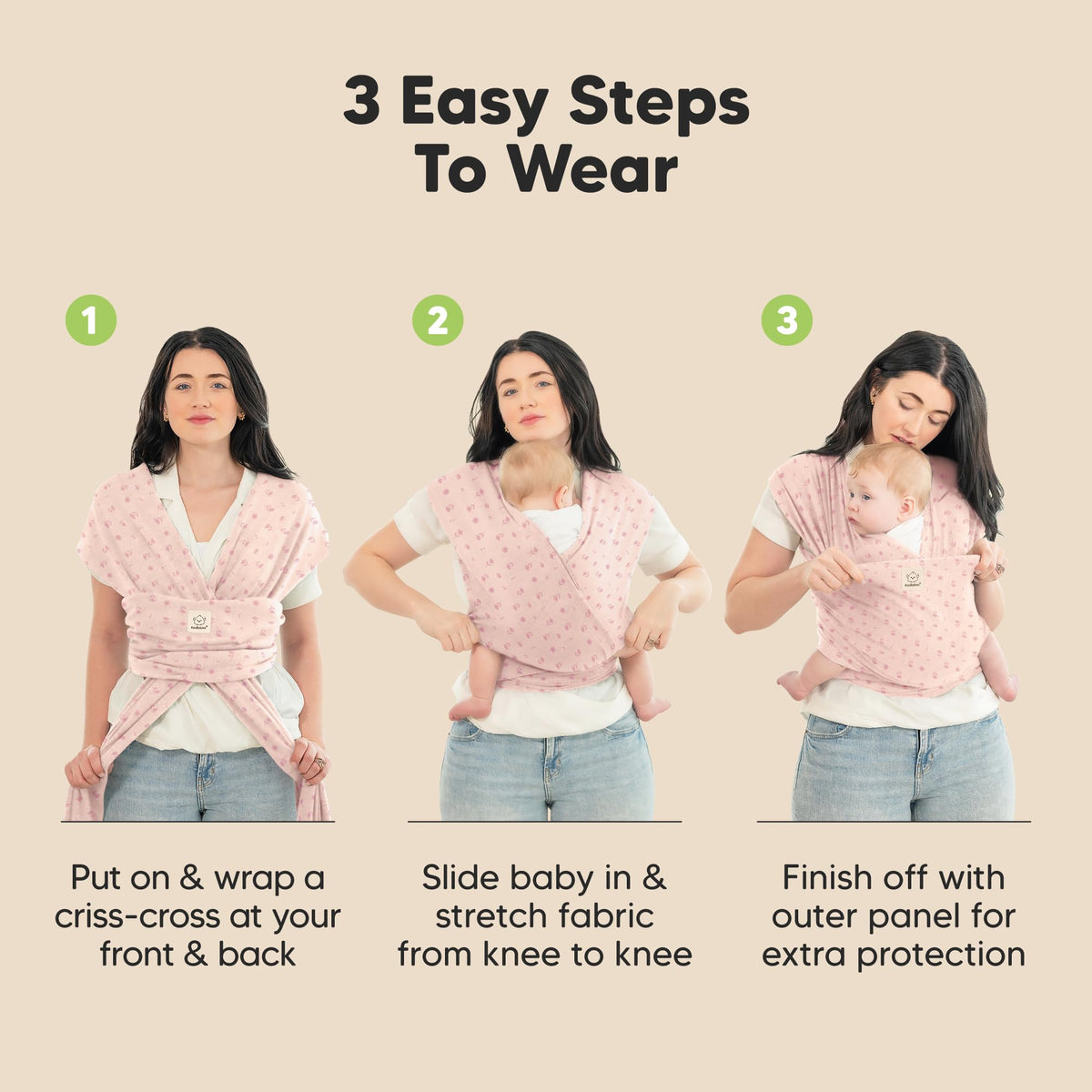 KeaBabies Baby Wrap Carrier, All in 1 Original Baby Carrier, Trendy Black Jansha Store
