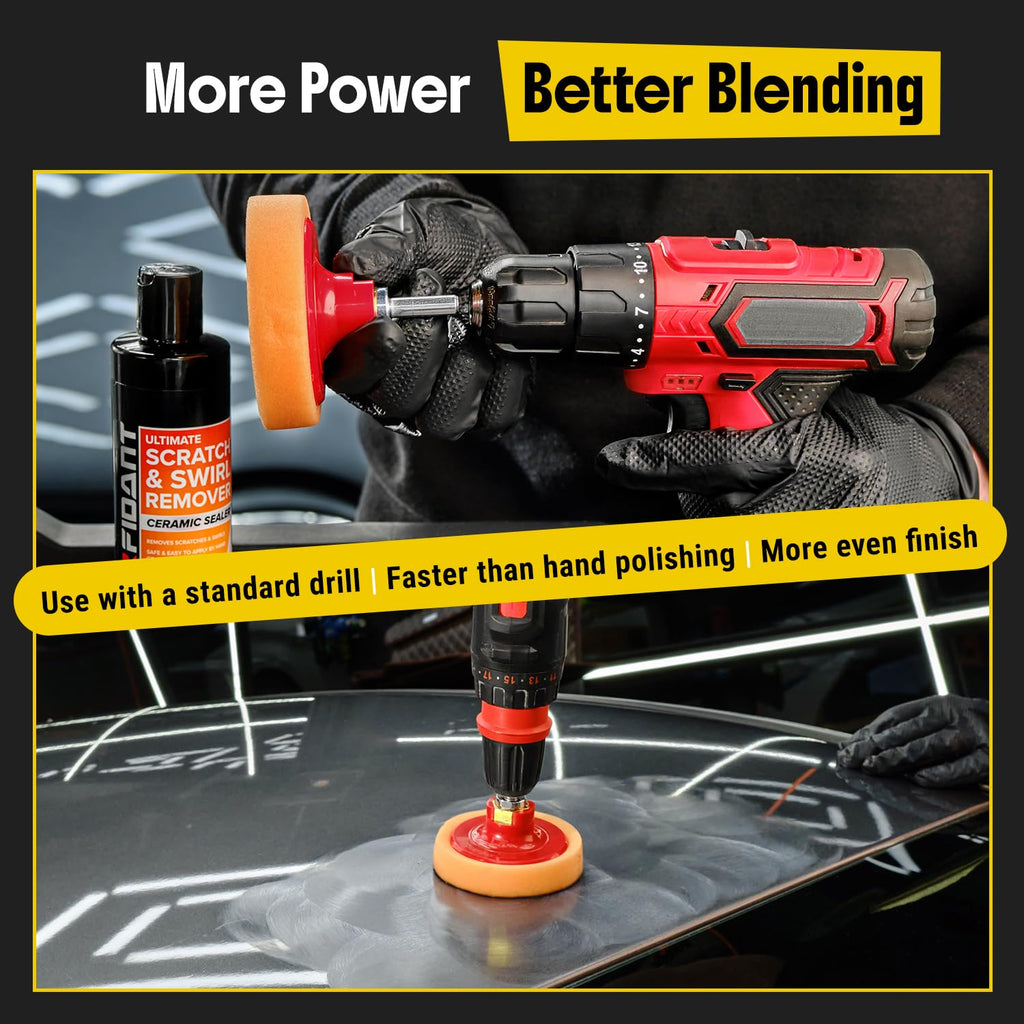 Carfidant Scratch Repair and Swirl Remover - Car Paint Scratch Remover & Restorer Kit with Buffer Pad - Polishing & Waxing Kits - Compound for Vehicles Paint Repair - 8.4 fl. Oz. Jansha Store