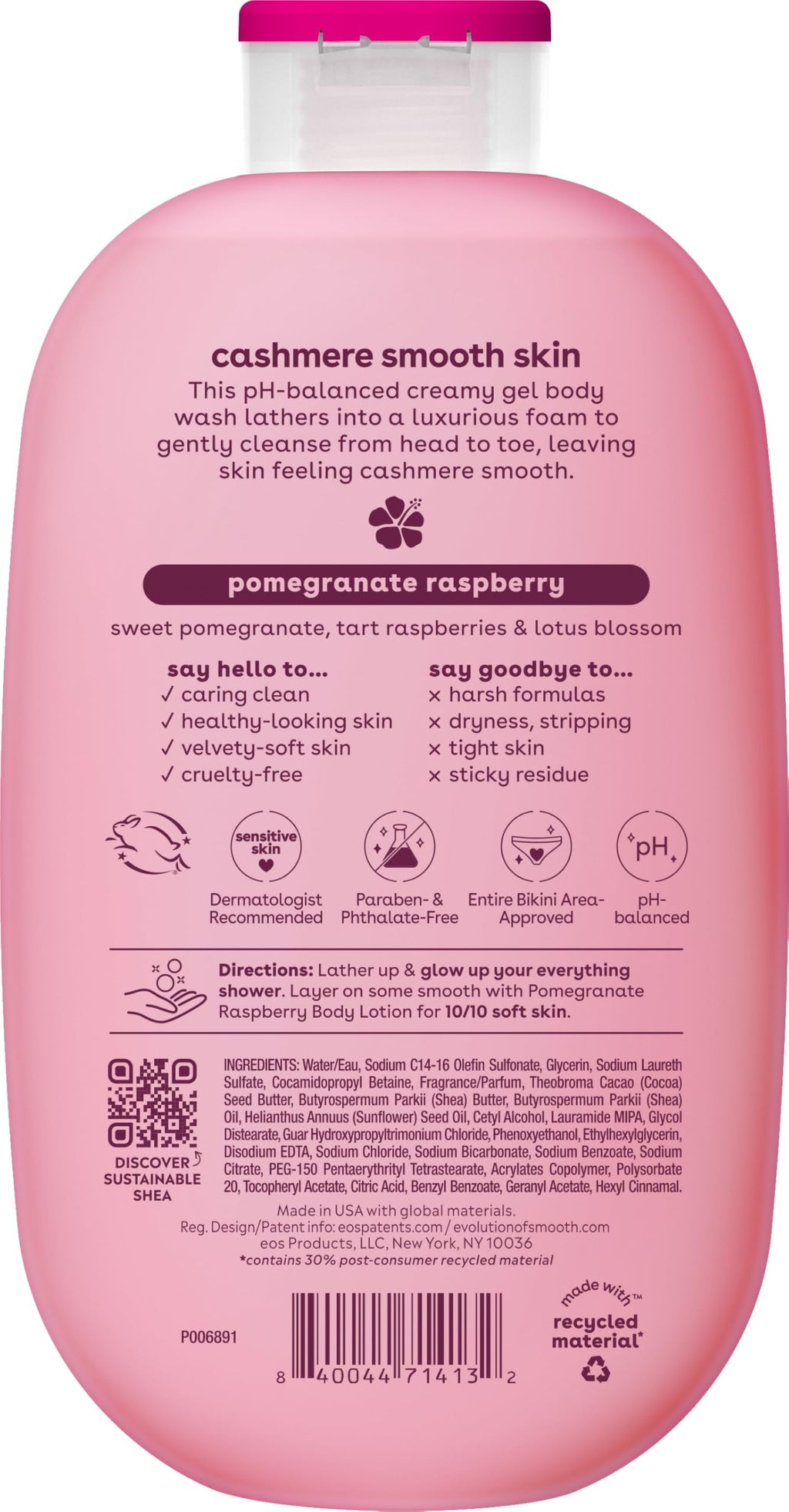 eos Cashmere Body Wash- Vanilla Cashmere, Creamy Gel with Shea Butter, 16 fl oz Jansha Store