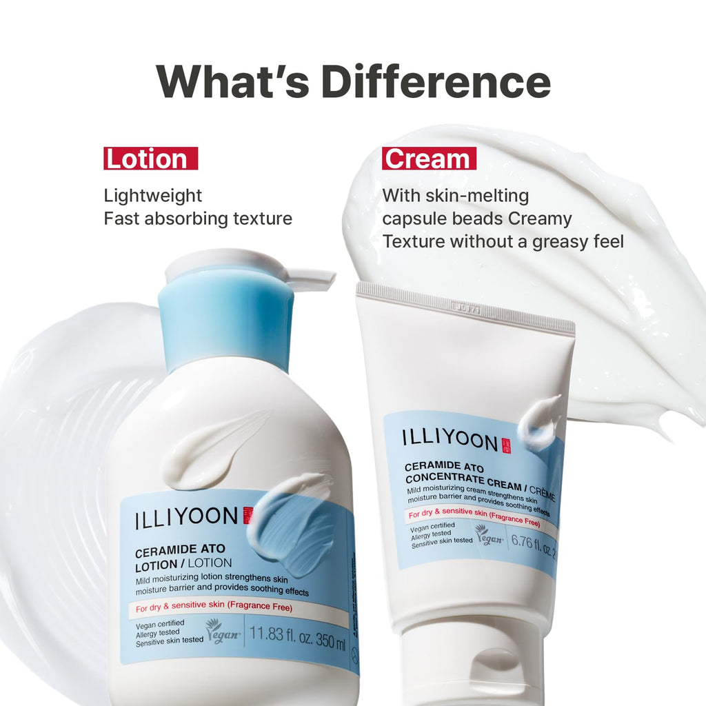 Illiyoon Ceramide Ato Lotion | Lightweight Moisturizer for Dry & Sensitive Skin, Barrier Repair for Face and Body, Mild for Babies, Vegan Certified, Korean Skincare, 2.29 fl.oz. Jansha Store