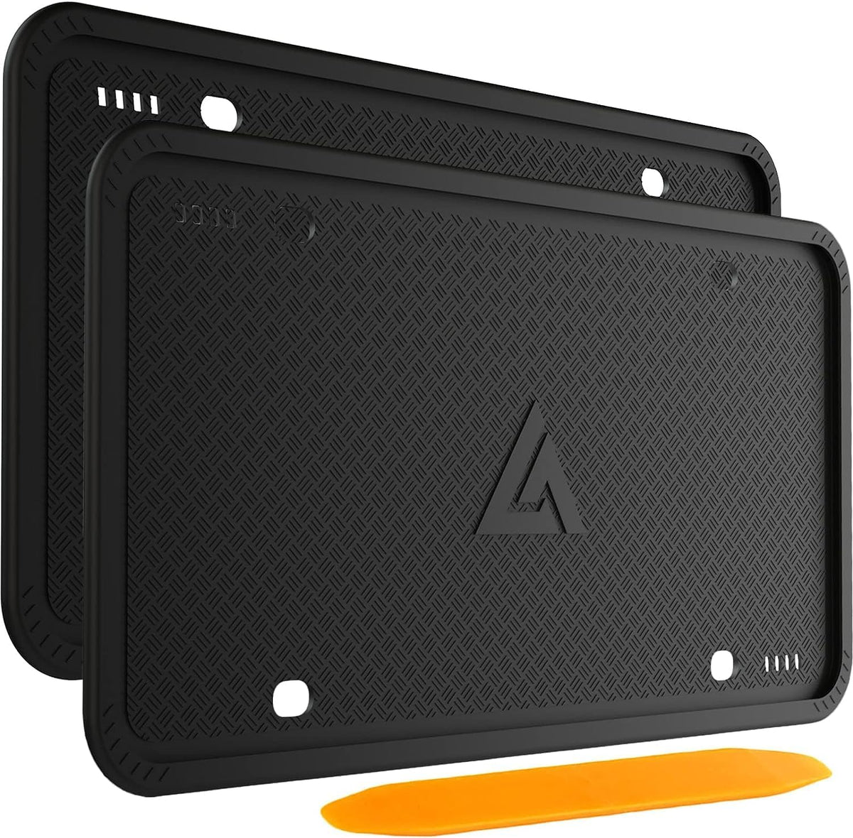 Aujen Silicone License Plate Frames Black, 2 Pack Car License Plate Frame, Universal US Black License Plate Holders Brackets Rust-Proof, Weather & Rattle-Proof, Car Accessories Jansha Store
