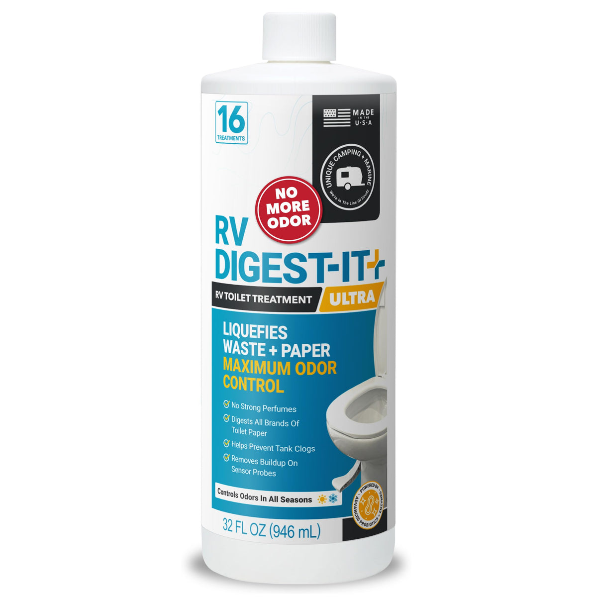 Unique RV Toilet Treatment, RV Digest-It Ultra Liquid, 32 Uses Jansha Store
