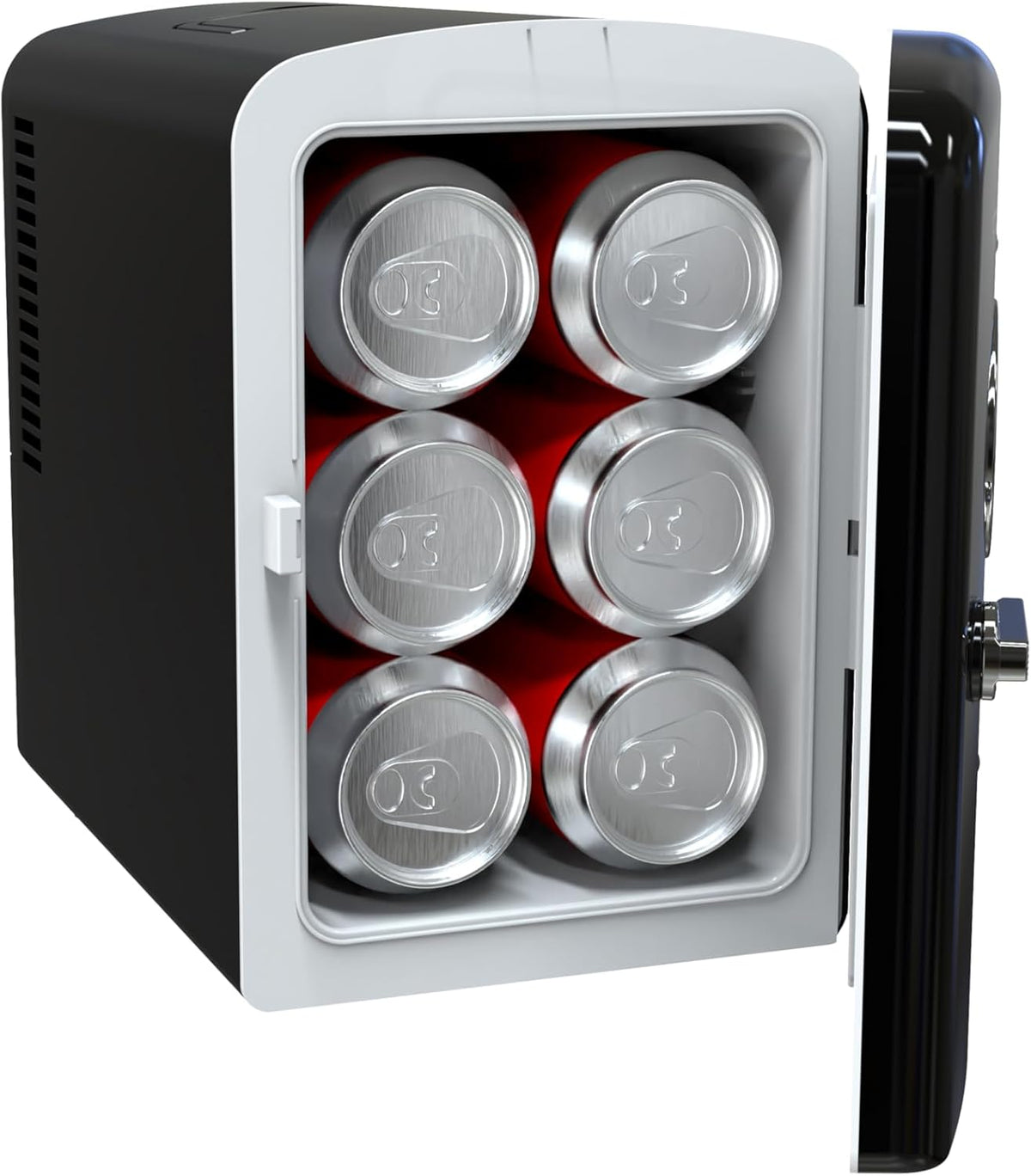 Frigidaire Retro 9-Can Mini Personal Fridge Portable Cooler, 11.8" D x 7.1" W x 10.1" H, Black Jansha Store