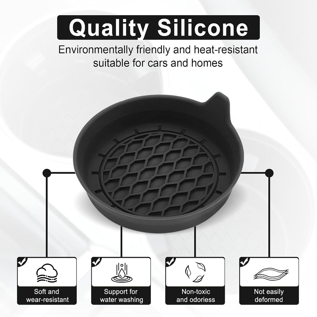 SINGARO Car Cup Holder Coaster, Silicone Cup Holder Insert, Universal Non-Slip Cup Holders, Car Accessories Interior for Women and Man Interior Sets 4 Pack Black Jansha Store