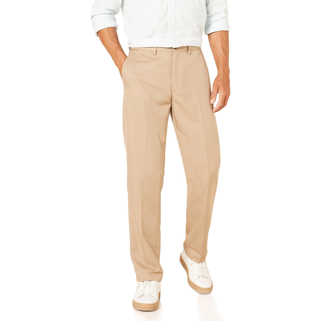 Amazon Essentials Men's Classic-Fit Expandable-Waist Flat-Front Dress Pants Jansha Store