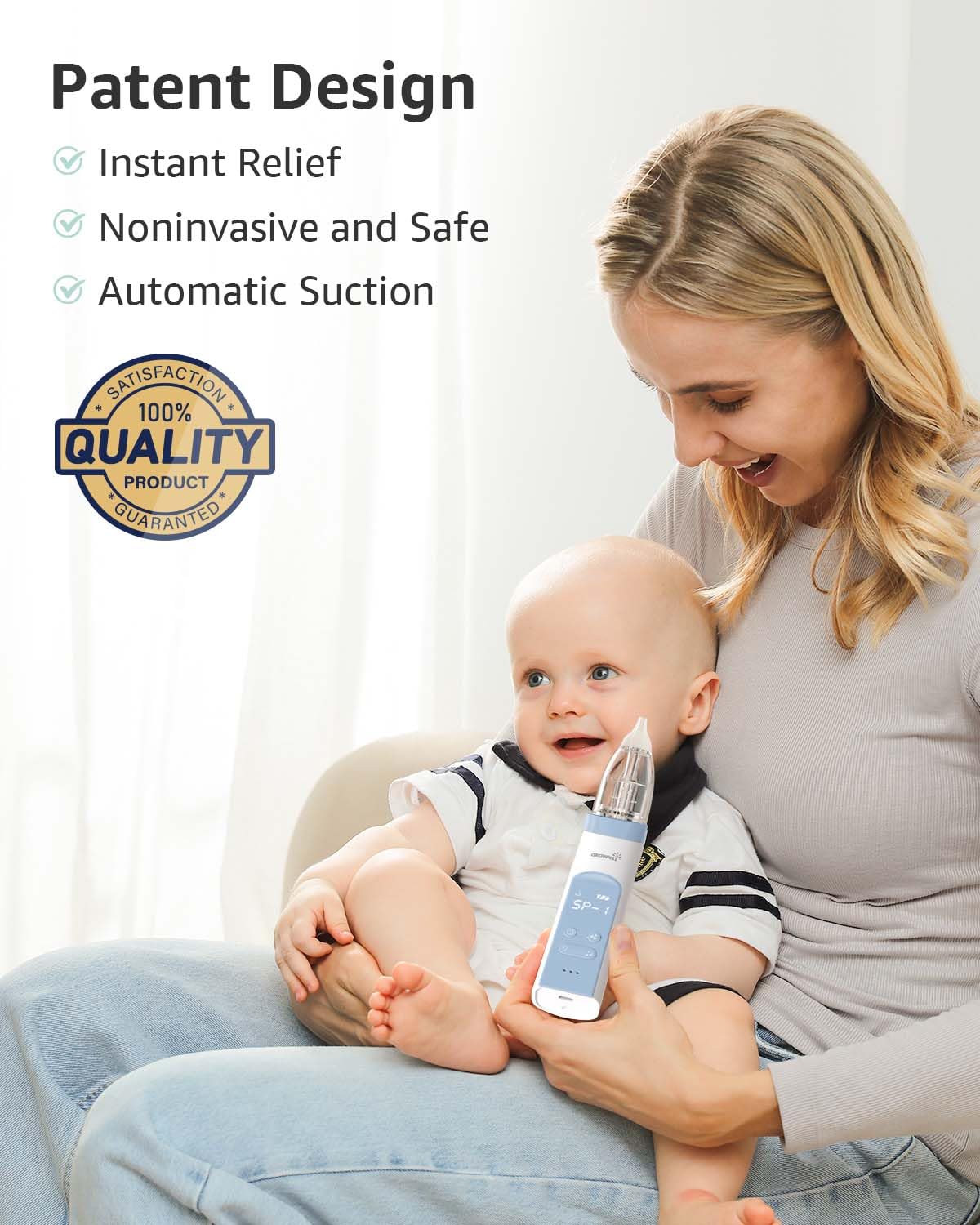 GROWNSY Baby Nasal Aspirator, Electric Nose Sucker, Powerful Suction,Grey Jansha Store