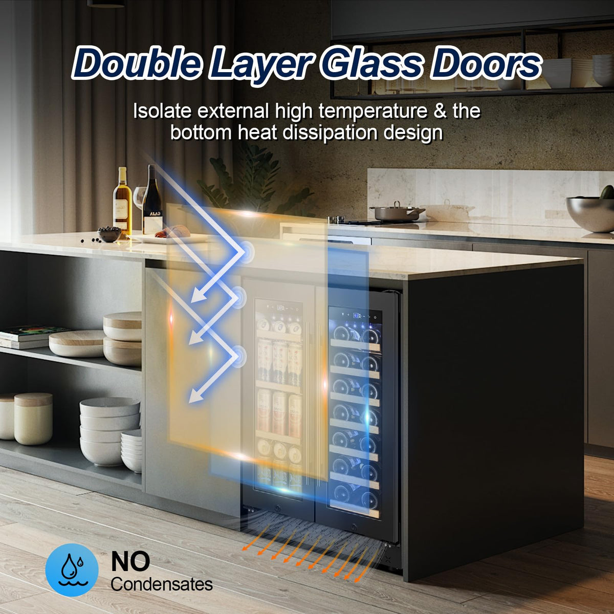 24 Inch Upgraded Dual Zone Wine and Beverage Refrigerator Cooler Jansha Store