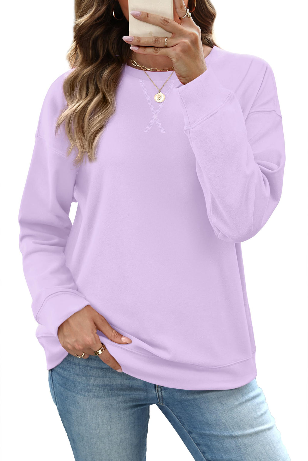 RUMIA Women's Crew Neck Sweatshirt Long Sleeve Tops for Women Fall Clothes Jansha Store
