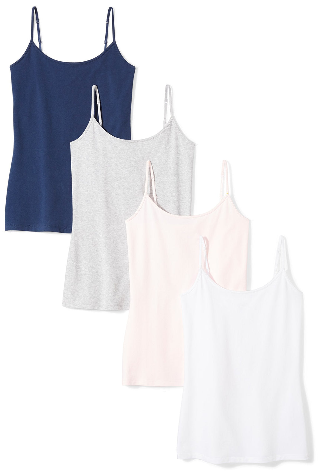 Amazon Essentials Women's Slim-Fit Camisole for Layering and Everyday Wear, Pack of 4 Jansha Store