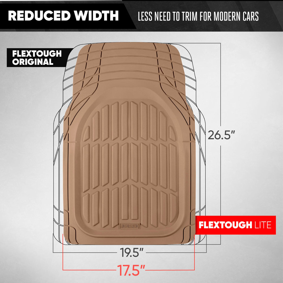 Motor Trend FlexTough Floor Mats for Cars, Black Deep Dish All-Weather Car Mats, Waterproof Trim-to Fit Automotive Floor Mats for Cars Trucks SUV, Universal Floor Liner Car Accessories Jansha Store