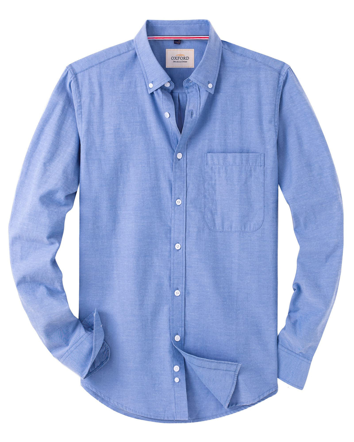 Alimens & Gentle Mens Solid Oxford Shirt Long Sleeve Dress Shirt Work Casual Button Down Shirts with Pocket Jansha Store