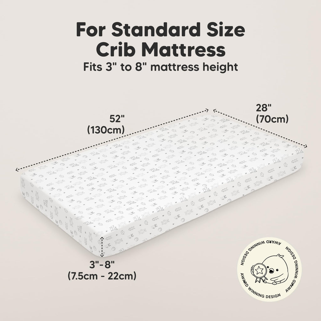 KeaBabies 2pk Organic Cotton Crib Sheets for Boys Girls 52x28, Soft White Jansha Store