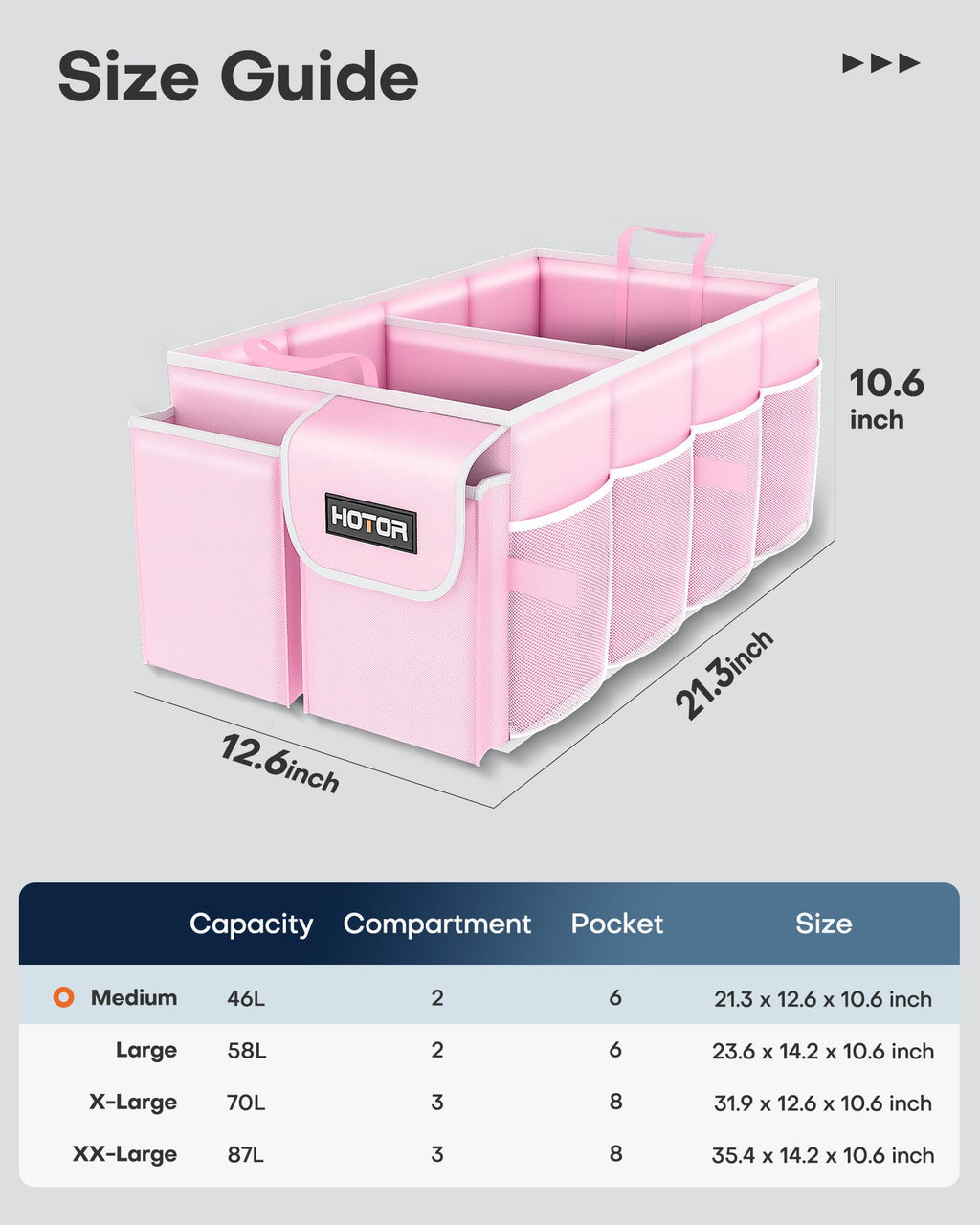 HOTOR Trunk Organizer - Foldable Car Organizer for SUVs & Sedans Storage Jansha Store