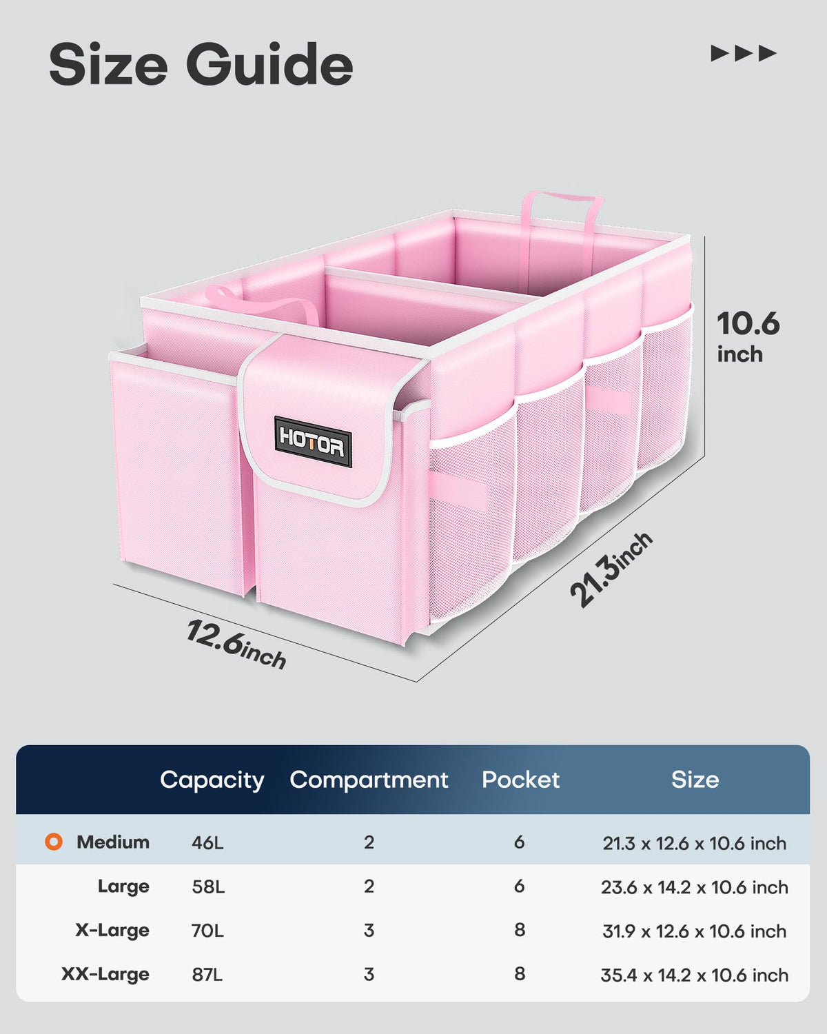 HOTOR Trunk Organizer - Foldable Car Organizer for SUVs & Sedans Storage Jansha Store