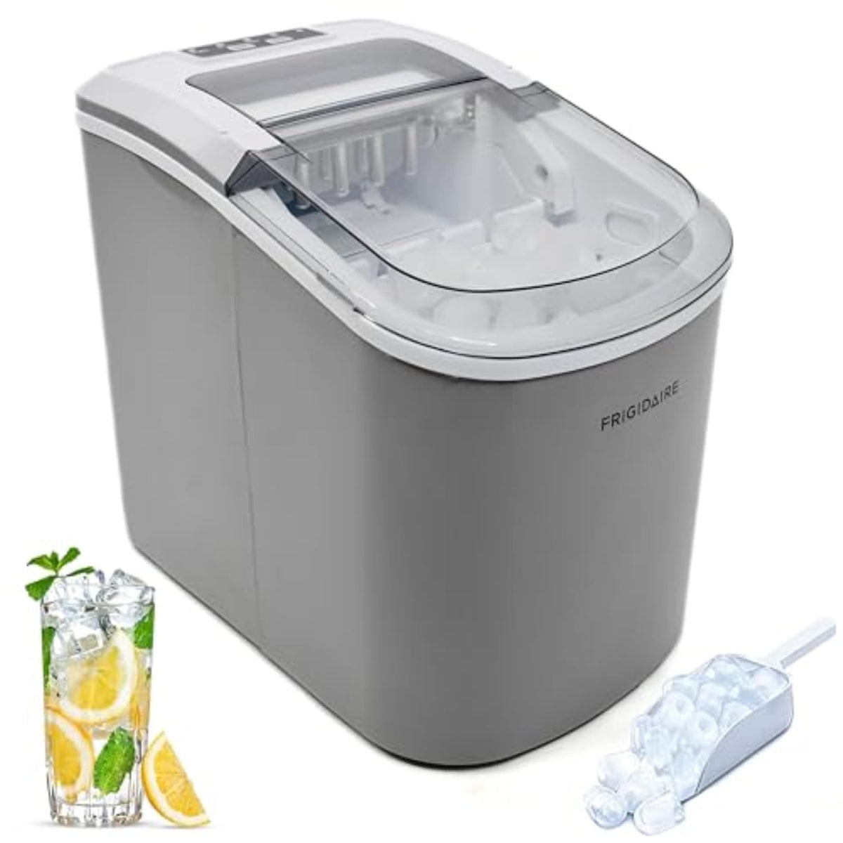 FRIGIDAIRE EFIC189-Silver Compact Ice Maker, 26 lb per Day, Silver Jansha Store