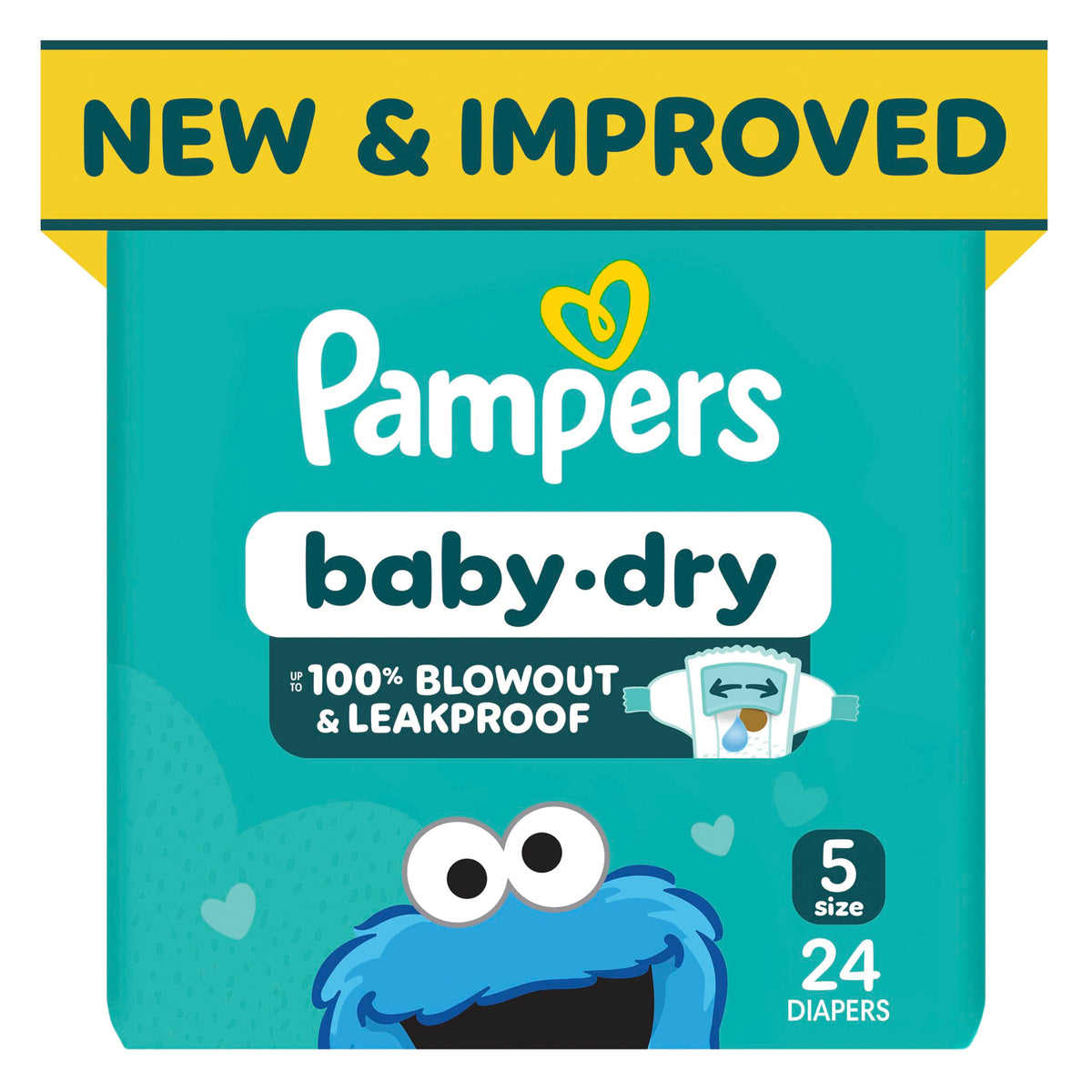 Pampers Baby Dry Ultra Cushiony Diapers, Size 3 (13-26 lbs), 104 Count, Up to 100% Leakproof (Packaging May Vary) Jansha Store