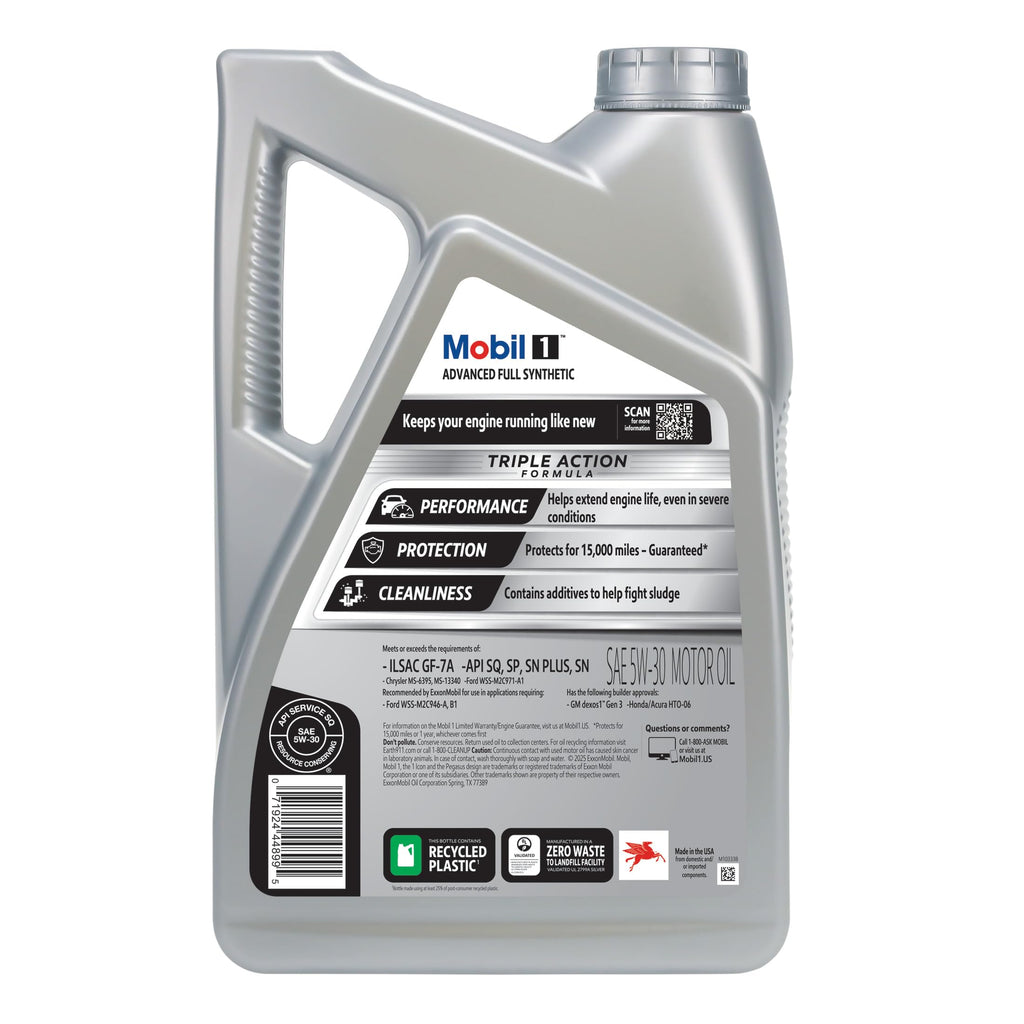 Mobil 1 Advanced Fuel Economy Full Synthetic Motor Oil 0W-20, 5 Quart Jansha Store