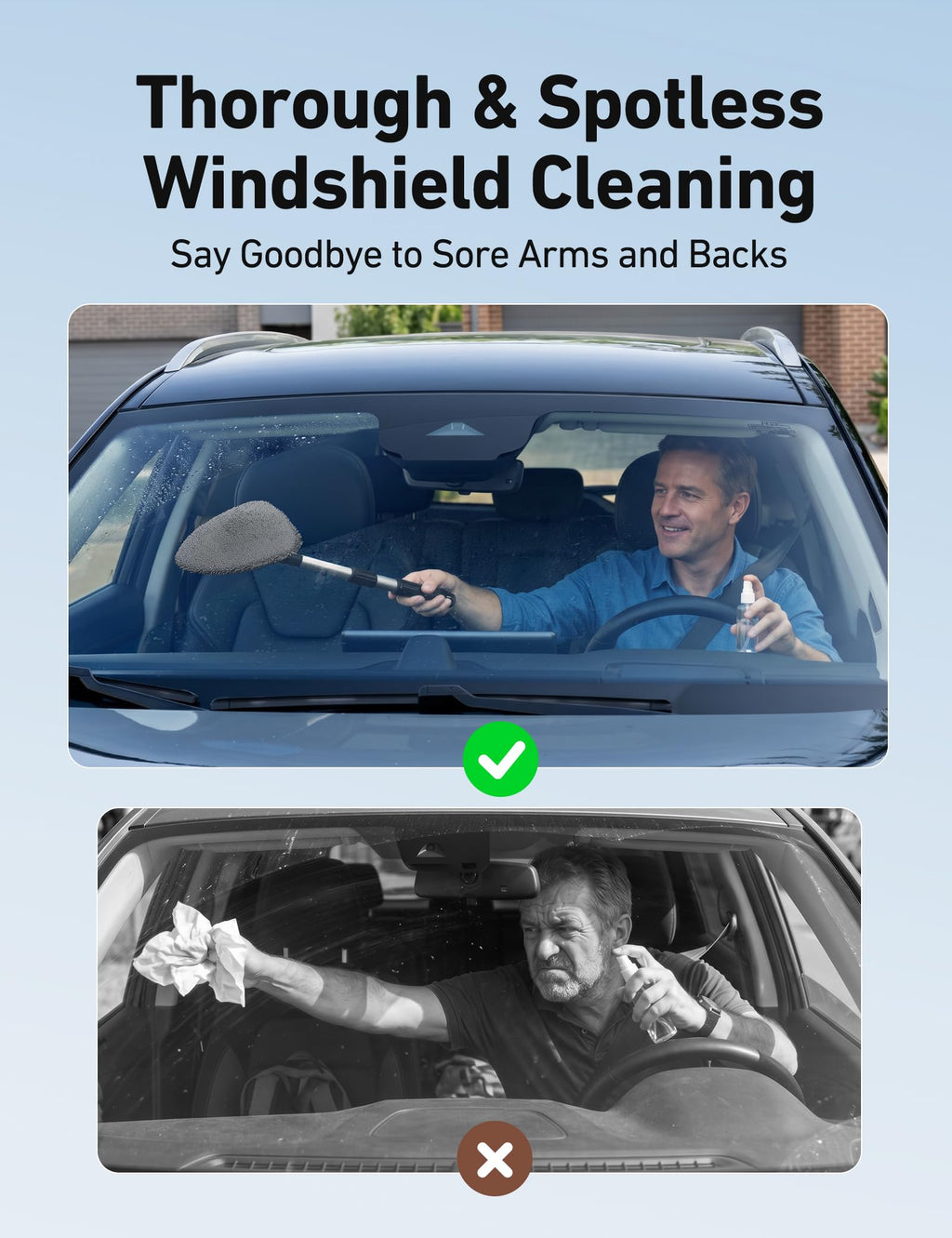 AstroAI Windshield Cleaner Tool & Car Interior Detailing Kit, Blue, 21 in Jansha Store