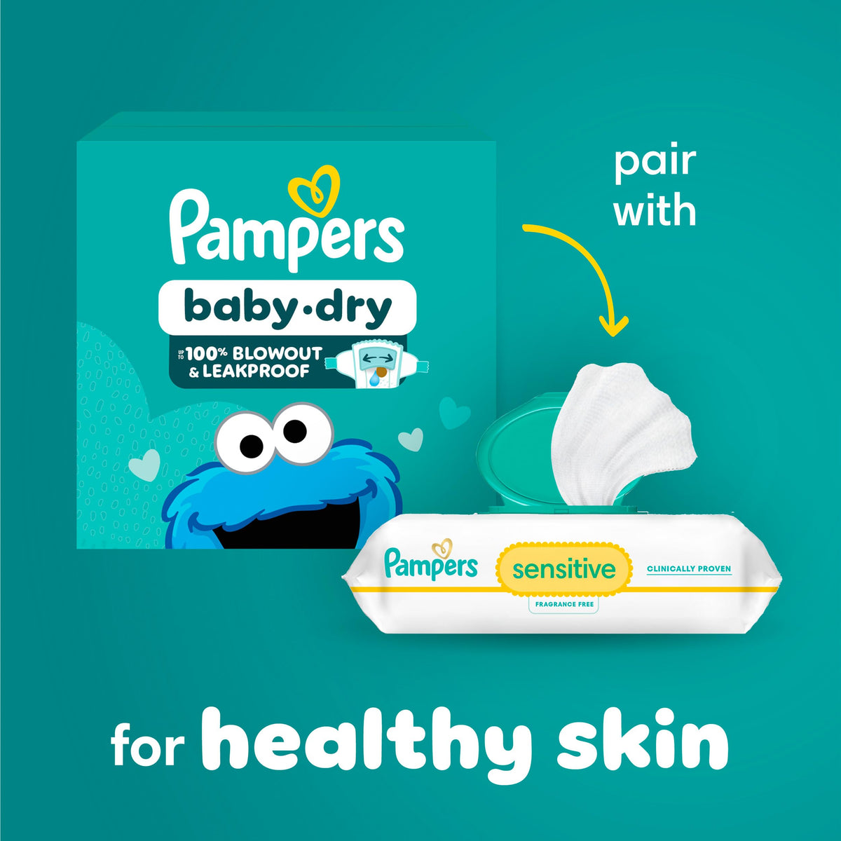 Pampers Baby Dry Ultra Cushiony Diapers, Size 3 (13-26 lbs), 104 Count, Up to 100% Leakproof (Packaging May Vary) Jansha Store