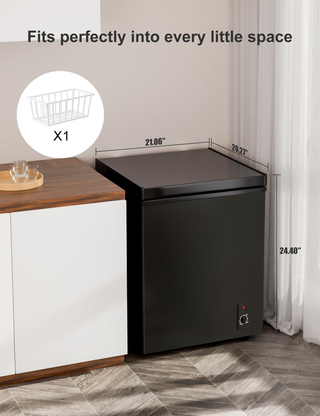 7.0 Cu Ft Chest Freezer - Energy Saving Quiet Top Open Door Mini Freezer Adjustable 6 Thermostat - Compact Small Deep Freezer w/Removable Basket and Defrost Water Drain for Home/Apartment/Garage Jansha Store