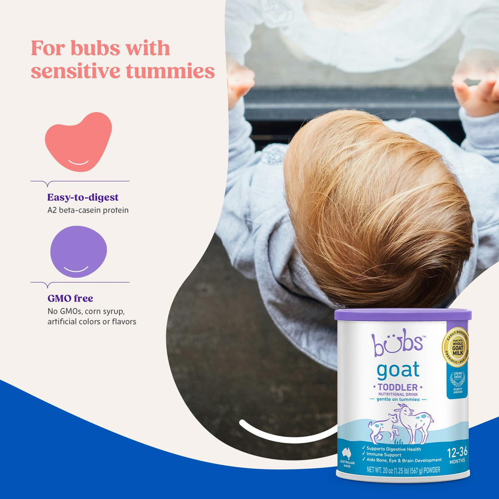 Bubs Whole Goat Milk Infant Formula for 0-12 Months, Non-GMO Milk, 20 oz Jansha Store