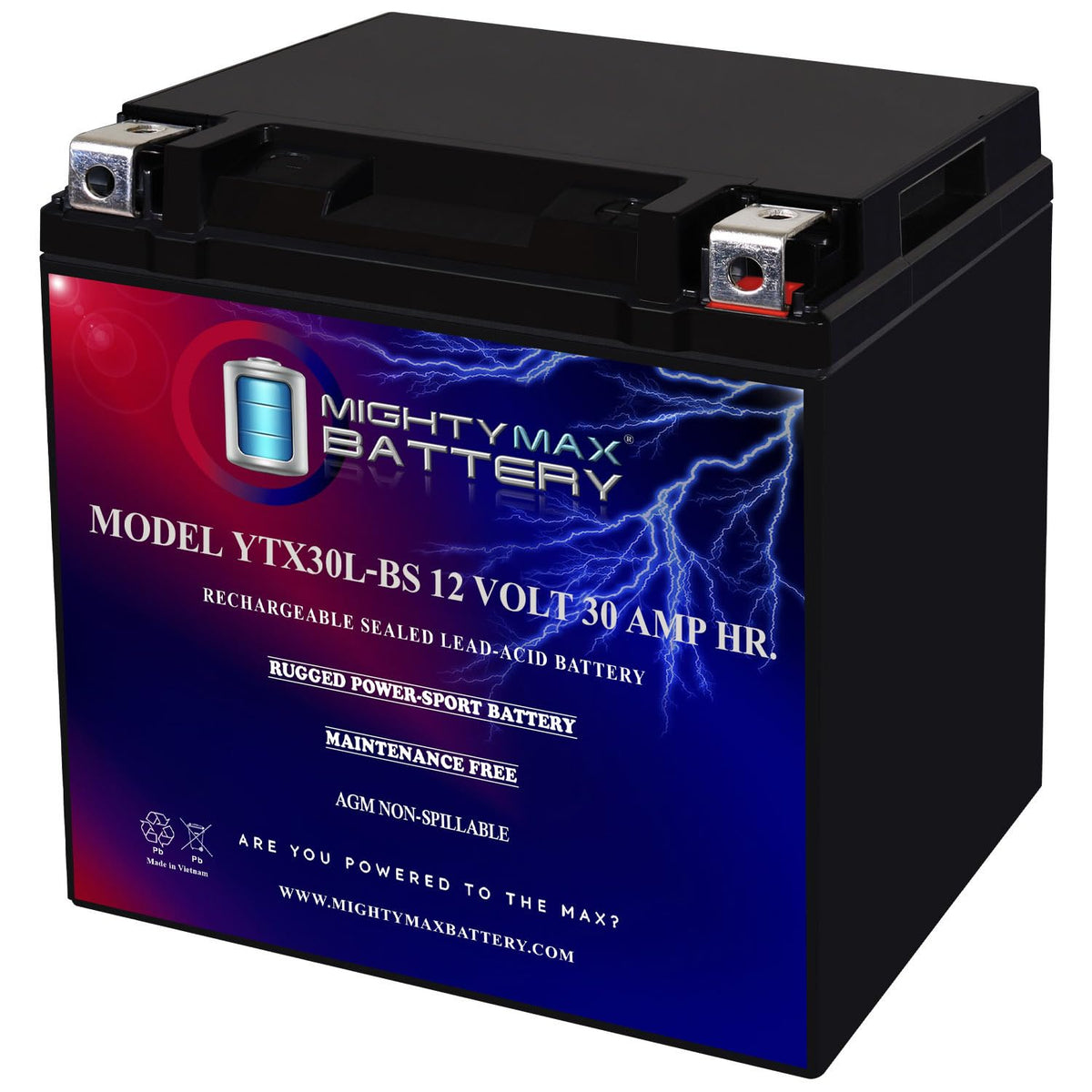 Mighty Max Battery YTX14-BS - 12 Volt 12 AH, 200 CCA, Rechargeable Maintenance Free SLA AGM Motorcycle Battery Jansha Store