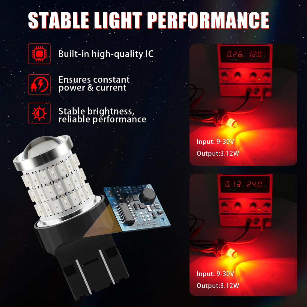 iBrightstar 3157 LED Bulb White, 4157 3156 LED Reverse Light Bulbs Super Bright for Tail Brake Lights Backup Lights Turn Signal Lights, 2 Pack Jansha Store