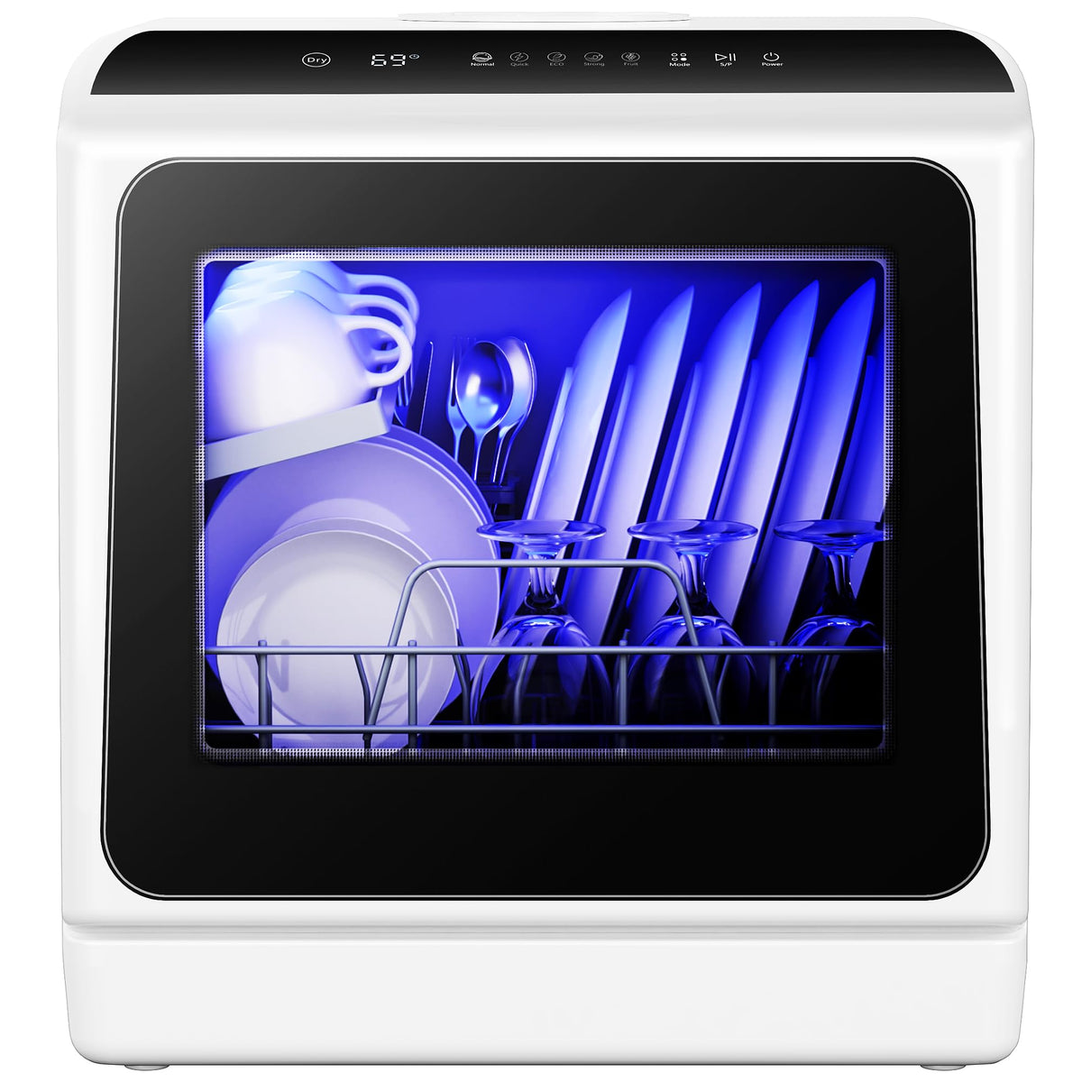 EUHOMY Countertop Dishwasher Portable, 6 Programs with 40 dB, No Hookup Jansha Store