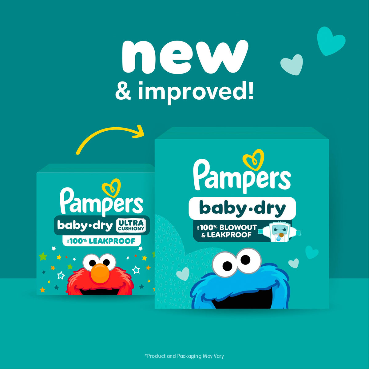 Pampers Baby Dry Ultra Cushiony Diapers, Size 3 (13-26 lbs), 104 Count, Up to 100% Leakproof (Packaging May Vary) Jansha Store