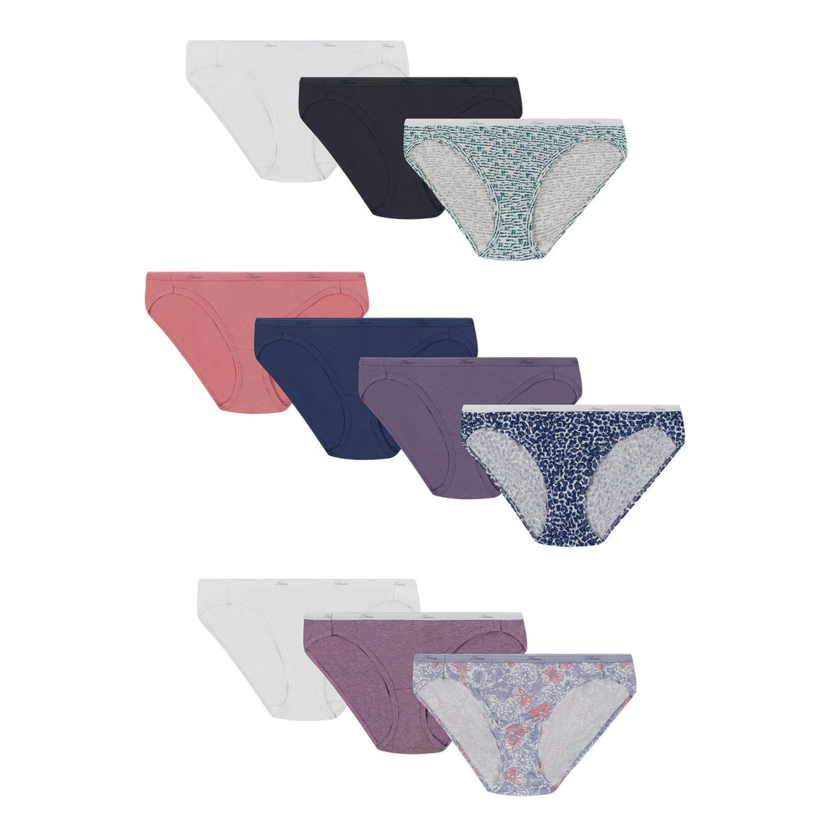 Hanes Women's Underwear Pack, 10-Pack, Full-Coverage Cotton Blend Panties, Moisture-Wicking Underwear for Women Jansha Store