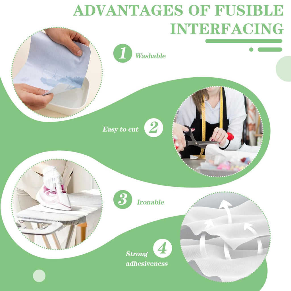 Medium Weight Interfacing Fabric for Sewing Iron On Fusible Interfacing Jansha Store