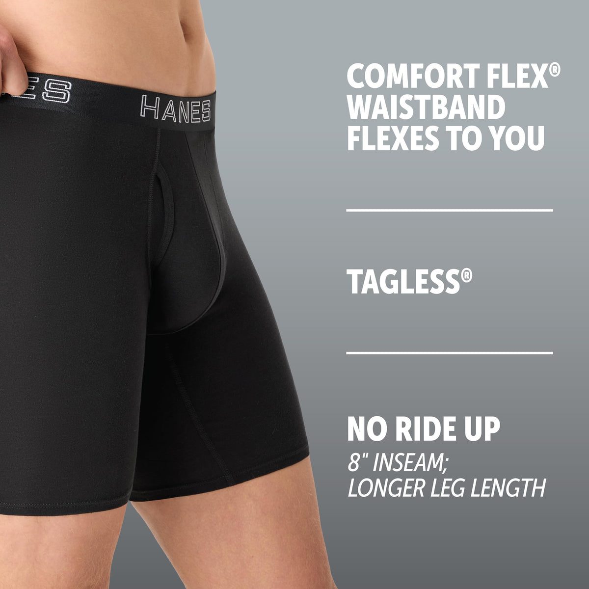Hanes Men's Boxer Brief Underwear Pack, Stretch Cotton Boxer Briefs for Men, Moisture-wicking, 6-pack Jansha Store