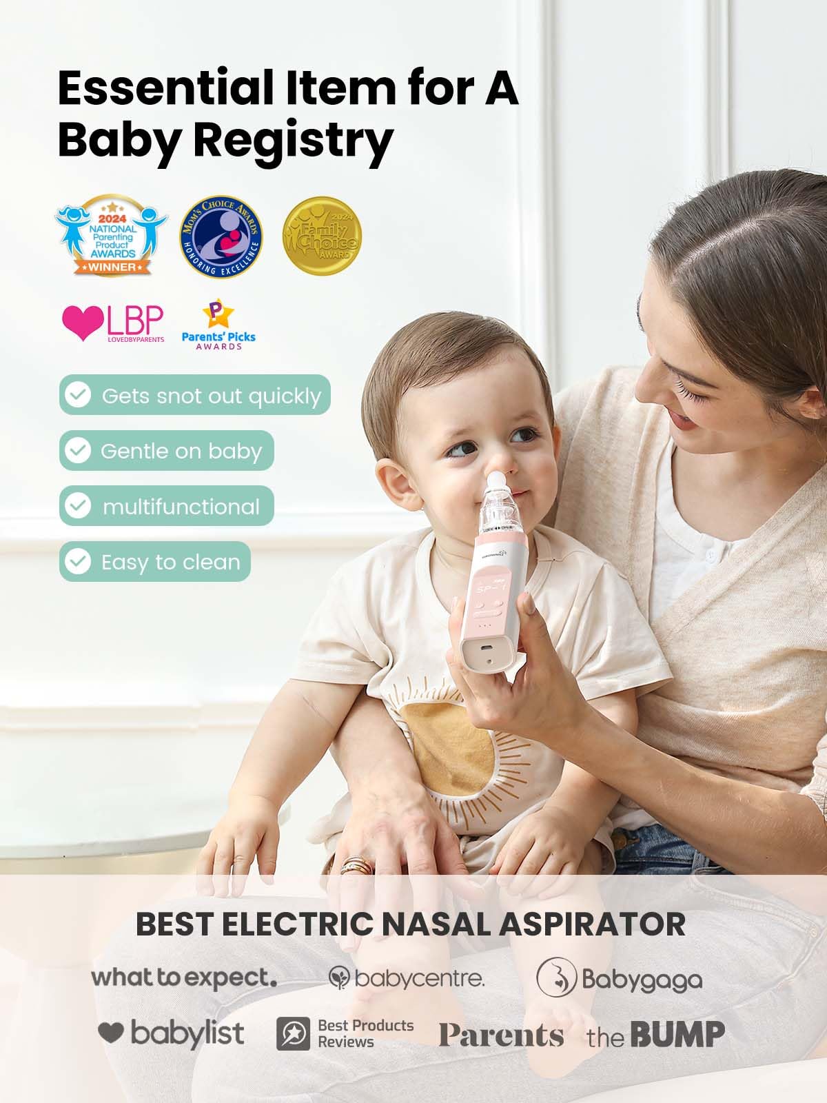 GROWNSY Baby Nasal Aspirator, Electric Nose Sucker, Powerful Suction,Grey Jansha Store